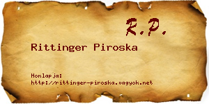 Rittinger Piroska névjegykártya