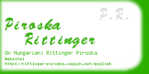 piroska rittinger business card